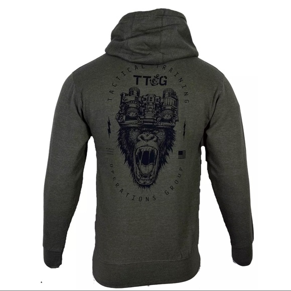 Howitzer Style Men's Hoodie TTOG SCREAM Military Grunt Green - Picture 1 of 9